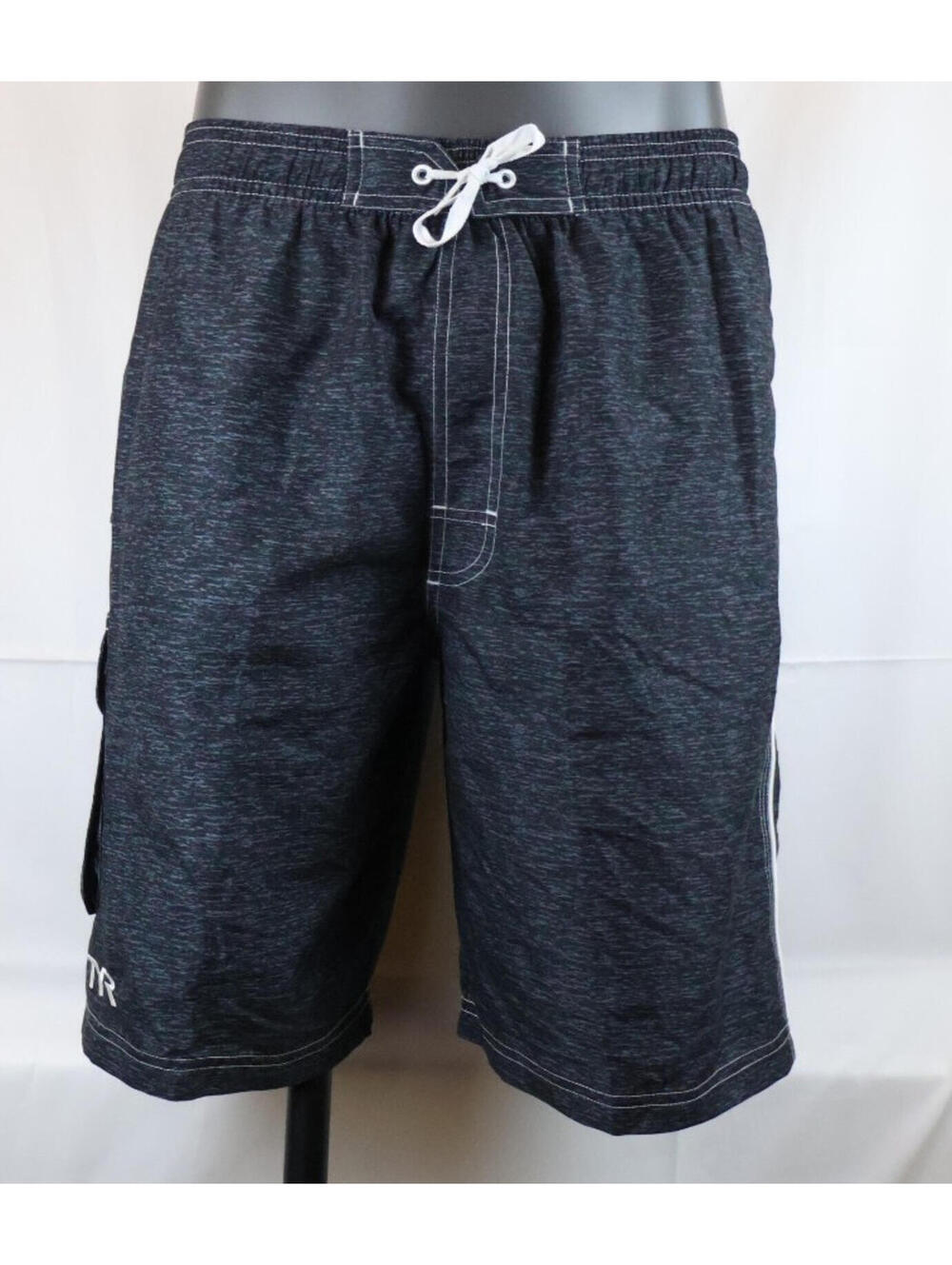 TYR Tahoe Challenger Swim Shorts Mens Small Black Heather UPF 50+ NWT